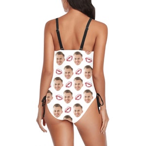 Benutzerdefinierter Gesichts-Badeanzug für Frauen, personalisieren Sie einen einteiligen Gesichts-Badeanzug, personalisieren Sie den Badeanzug, Fotogeschenke für Freundin, Pool-Party-Geschenke Bild 3