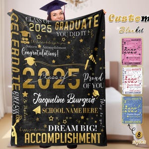 Personalized 2025 Graduation Blanket: Custom Photo Gift