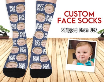 Custom Face Socks, Fathers Day Gifts, Kids on Face Socks, Gift From Kids, Personalized Gifts, Gift For Him, Funny Socks, Custom Photo Socks