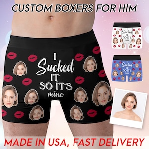 Custom Face Boxer Briefs Personalized Photo Print Underwear Design Funny Boxers with Picture Popular Gift for Boyfriend Gift for Husband