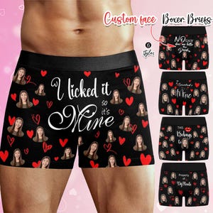Gepersonaliseerde gezichtsboxers voor man, gepersonaliseerde fotobokser voor mannen, boxer met gezicht, populair jubileumcadeau, valentijnscadeaus voor vriend