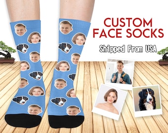 Personalized Gifts,Custom any Face Socks, Gifts for Mom Funny, Personalized Sock for Women & Men - Face Sock, Girlfriend Birthday Father Day