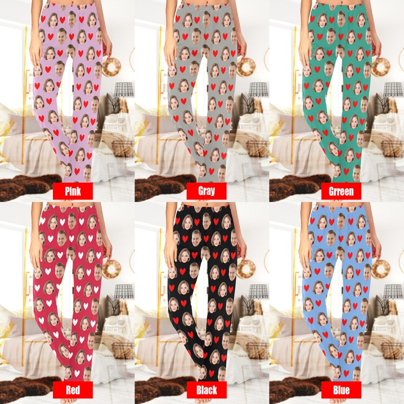 Personalized Pajamas Pants with Face/Photo,Couple Face Pajamas,Custom Photo Pajamas,Your Face You Dog on Pajama pants,Valentine's Day gift image 7