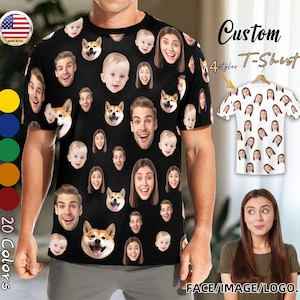 Custom Face All-Over Print T-Shirt: Personalized Photo Gift