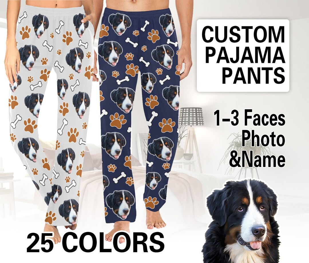 Custom Face Print Pajamas,dad Face Pants, Best Dad Photo Pajama Pants