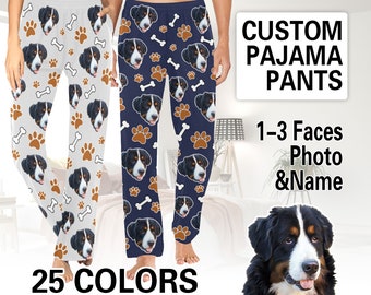 Custom Face Print Pajamas,Dad Face Pants, Best Dad Photo Pajama Pants, Pet Face Pants, Funny Dog Face  Pant,Dog Lover Pajamas Gift for Him
