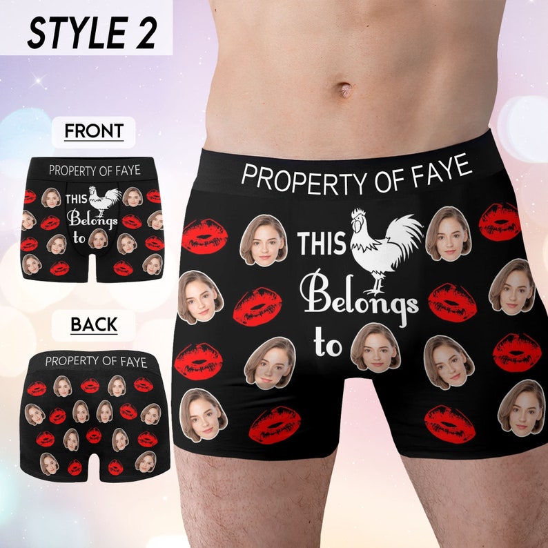 Custom Face Boxers for Husband, Personalized Wedding Gift for Bridegroom, Boxer with Face, Popular Anniversary Gift, Boyfriend Birthday Gift Style 2