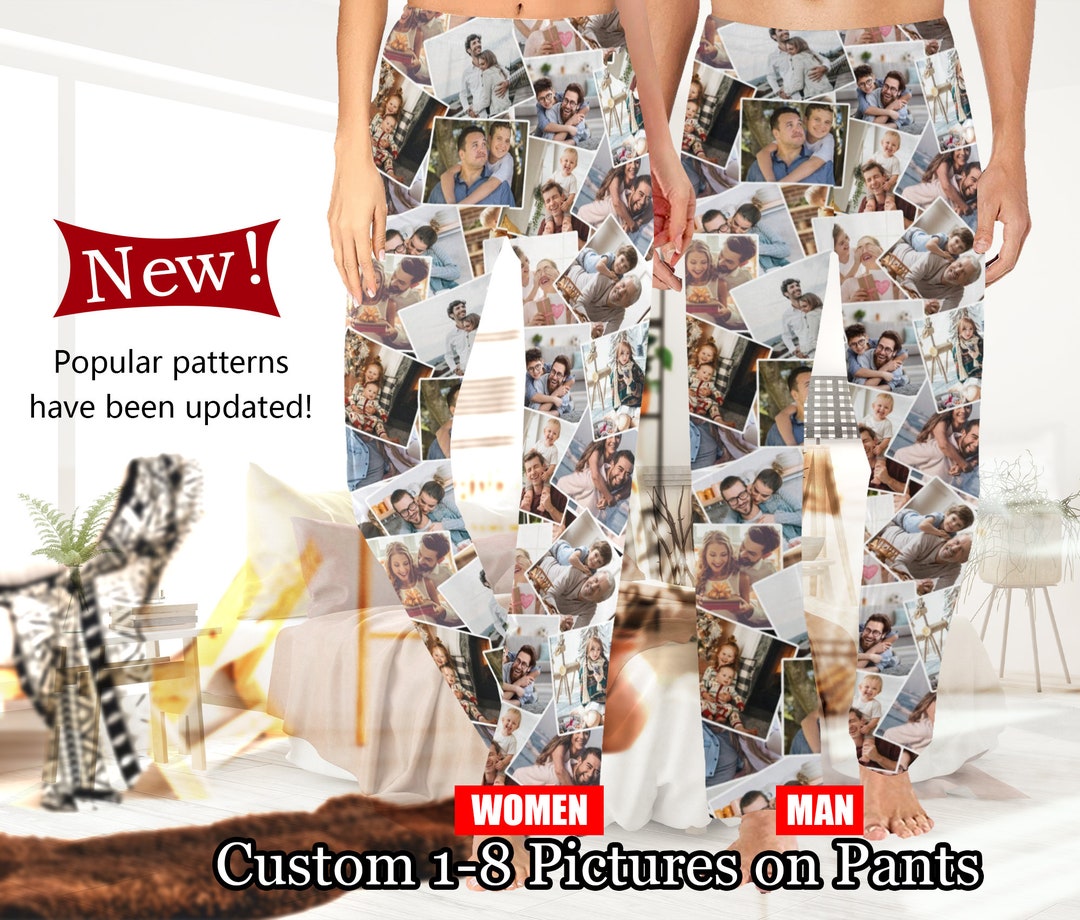Custom Pajamas With Pictures, Collage Photo Pants,personalized Photo