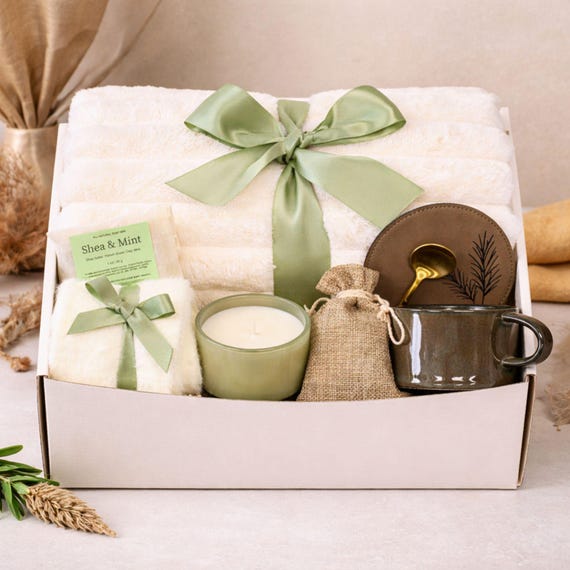 Sending Healing Vibes Gift Box for Women, Gift Basket with Blanket, Succulent, Socks, Candle, Get Well Gift for Her, Thinking of You Gift