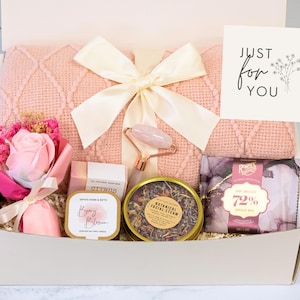 Birthday Gift Box, self care women, spa gift box, care package for her, hug in a box, congratulations gift, thank you gift for friend image 1