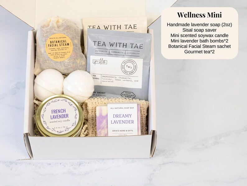 Birthday Gift Box, self care women, spa gift box, care package for her, hug in a box, congratulations gift, thank you gift for friend image 3