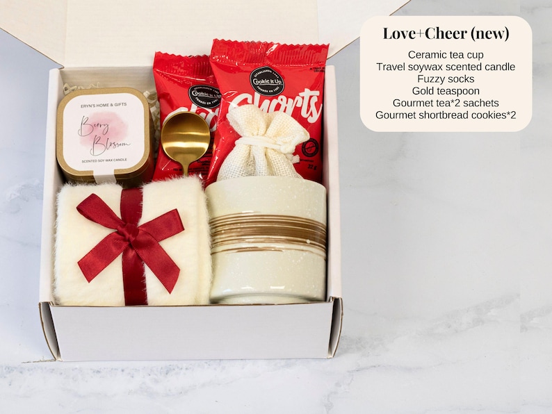 Birthday Gift Box, self care women, spa gift box, care package for her, hug in a box, congratulations gift, thank you gift for friend Love+Cheer (New)
