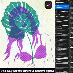Procreate Silk Screen Brushes, Stamps, Halftones (iPad Brushes Bundle)