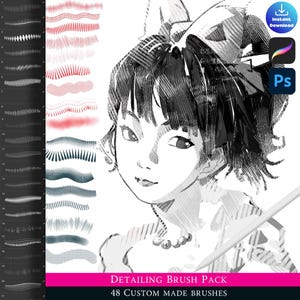 Procreate Photoshop Detail Texture Brush Set Digital Download for illustration iPad brush