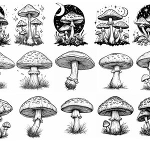Magical Mushroom Stamp Brush Bundle - Mystical Funghi Procreate Stamp ...