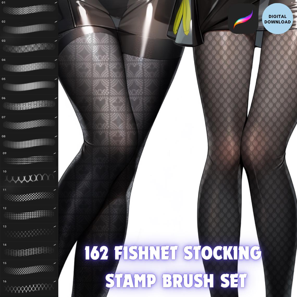 Procreate Fishnet Stocking Stamp Brush Set Bundle | Fashion Illustration Texture Brushes | Instant Digital Download