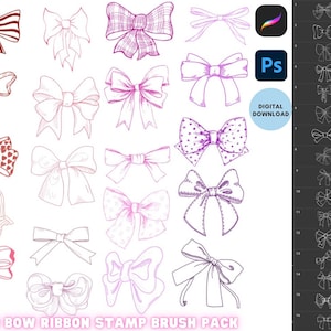Digital Schleife Schleifen Stempel Pinsel Set für Procreate und Photoshop