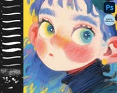 Procreate Photoshop Soft Chalk Crayon Brush Set Digital Download