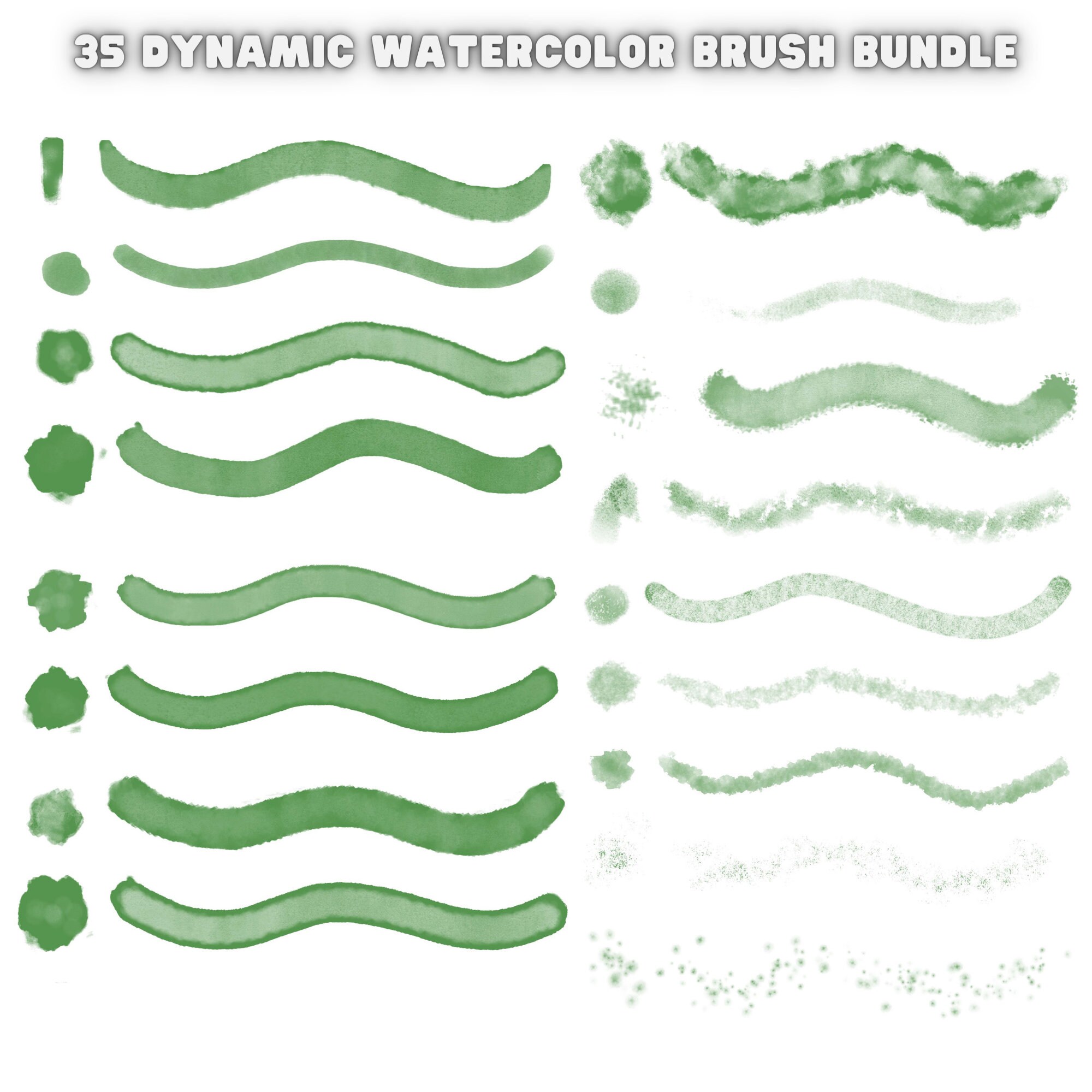 Procreate Photoshop Dynamic Realistic Watercolor Brush Set Preset for ...