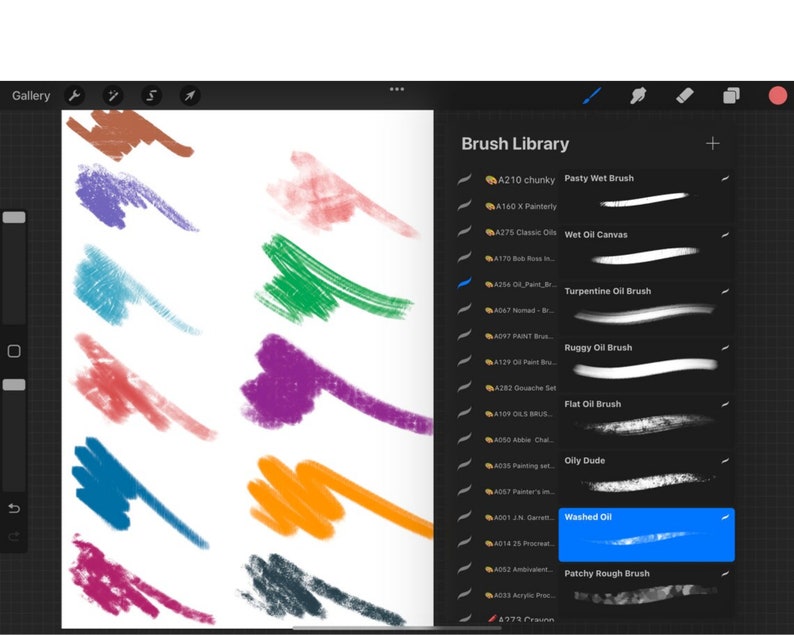 Procreate 420+ Realistic Gouache Brushes | Oil Pastel Brushes | Oil ...