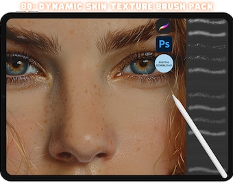 Procreate Photoshop Dynamic Skin texture brush Bundle Pack realistic skin kit Brushes Digital Download
