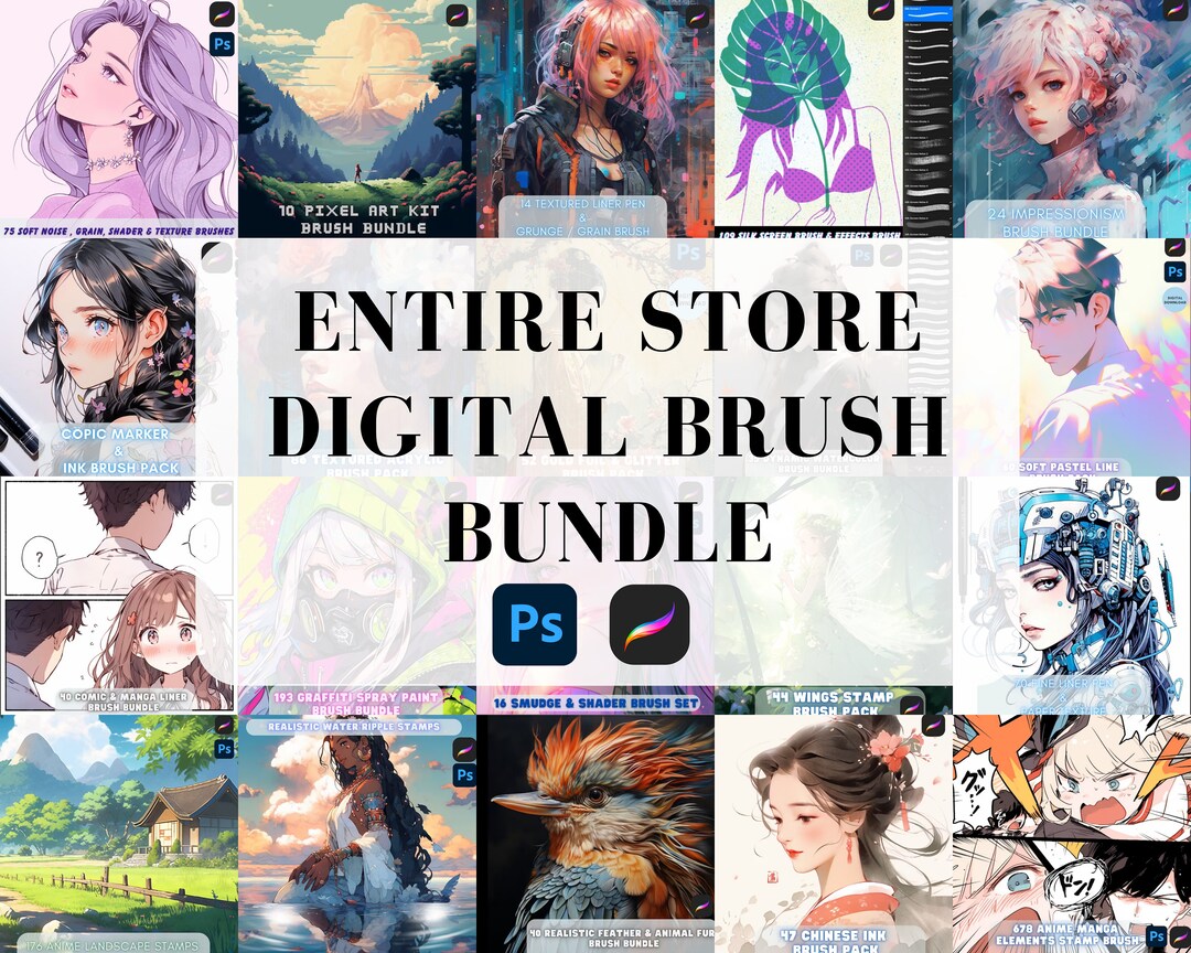 Ultimate Procreate Brush Bundle: Fine Liners, Copic, Watercolor ...