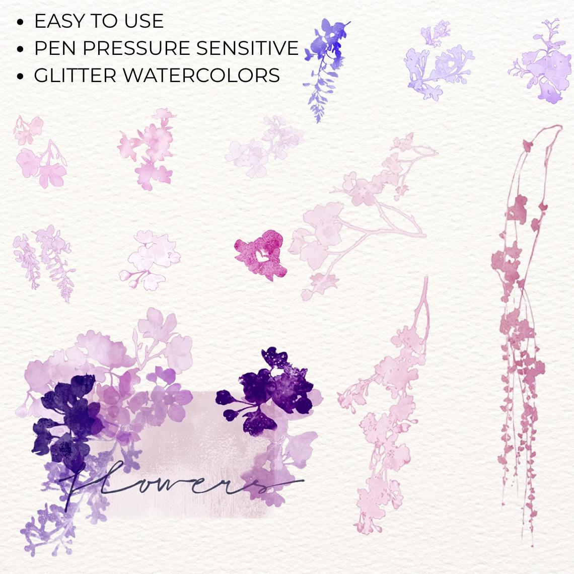 Watercolor Flower Stamp Brush Pack ,procreate Floral Brushes - Etsy