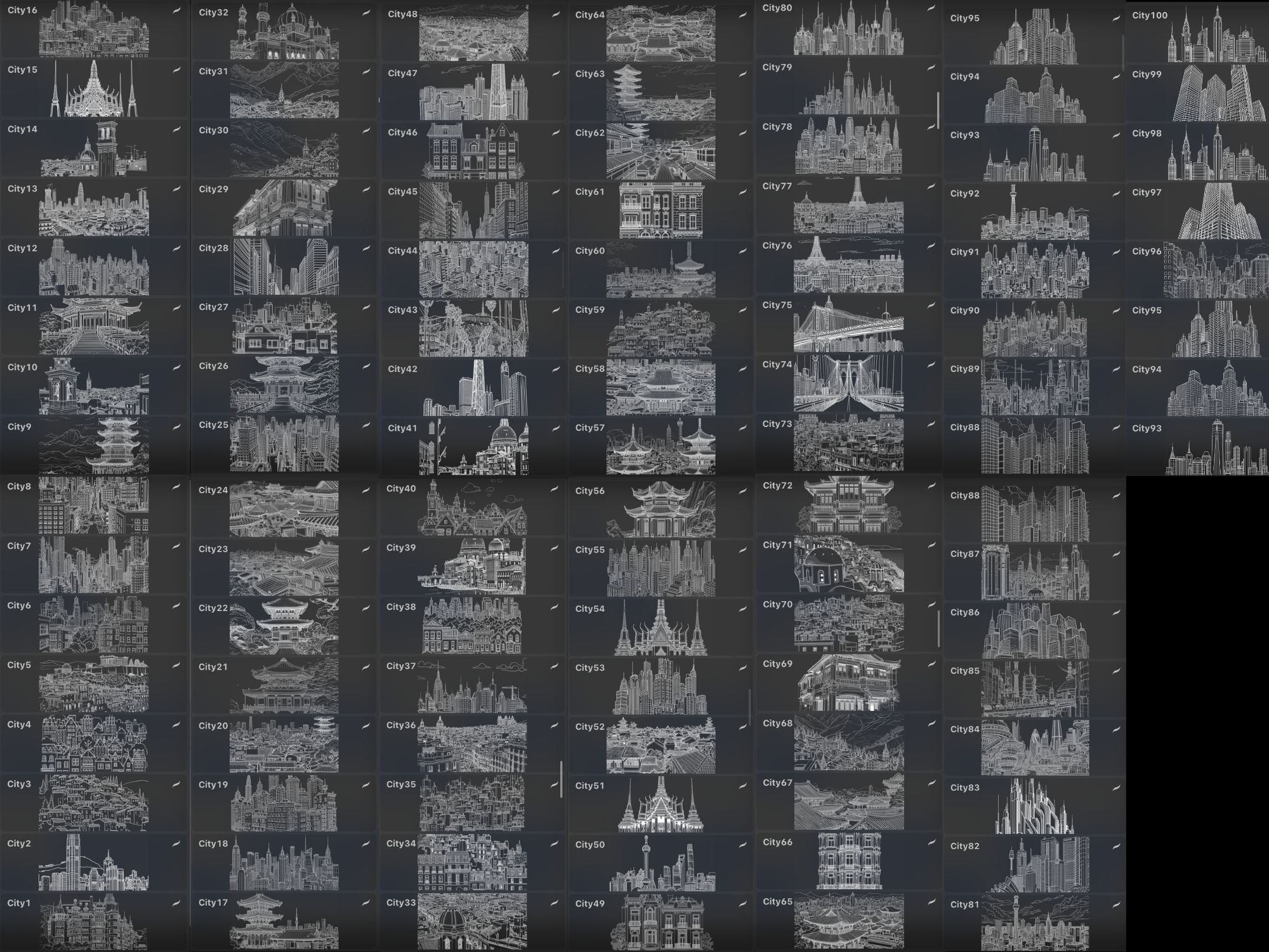 Procreate Cityscape Skyline Buildings Streets Stamp Brush Bundle Pack