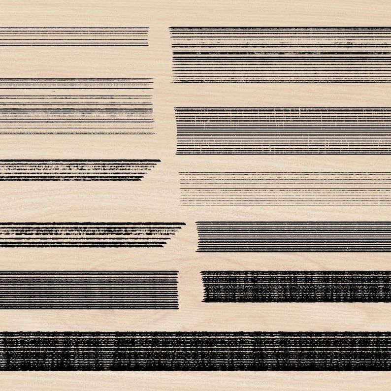May include: A collection of black and white striped patterns, with varying widths and densities of lines. The patterns are arranged in a grid-like formation on a light brown background.
