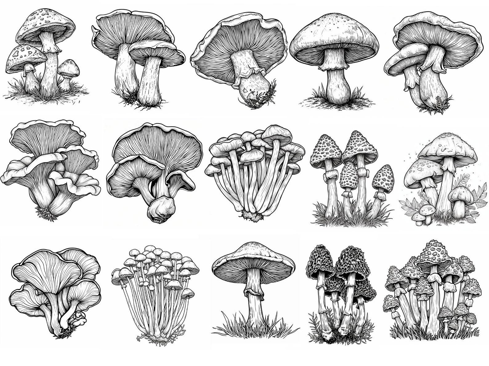 Magical Mushroom Stamp Brush Bundle - Mystical Funghi Procreate Stamp ...