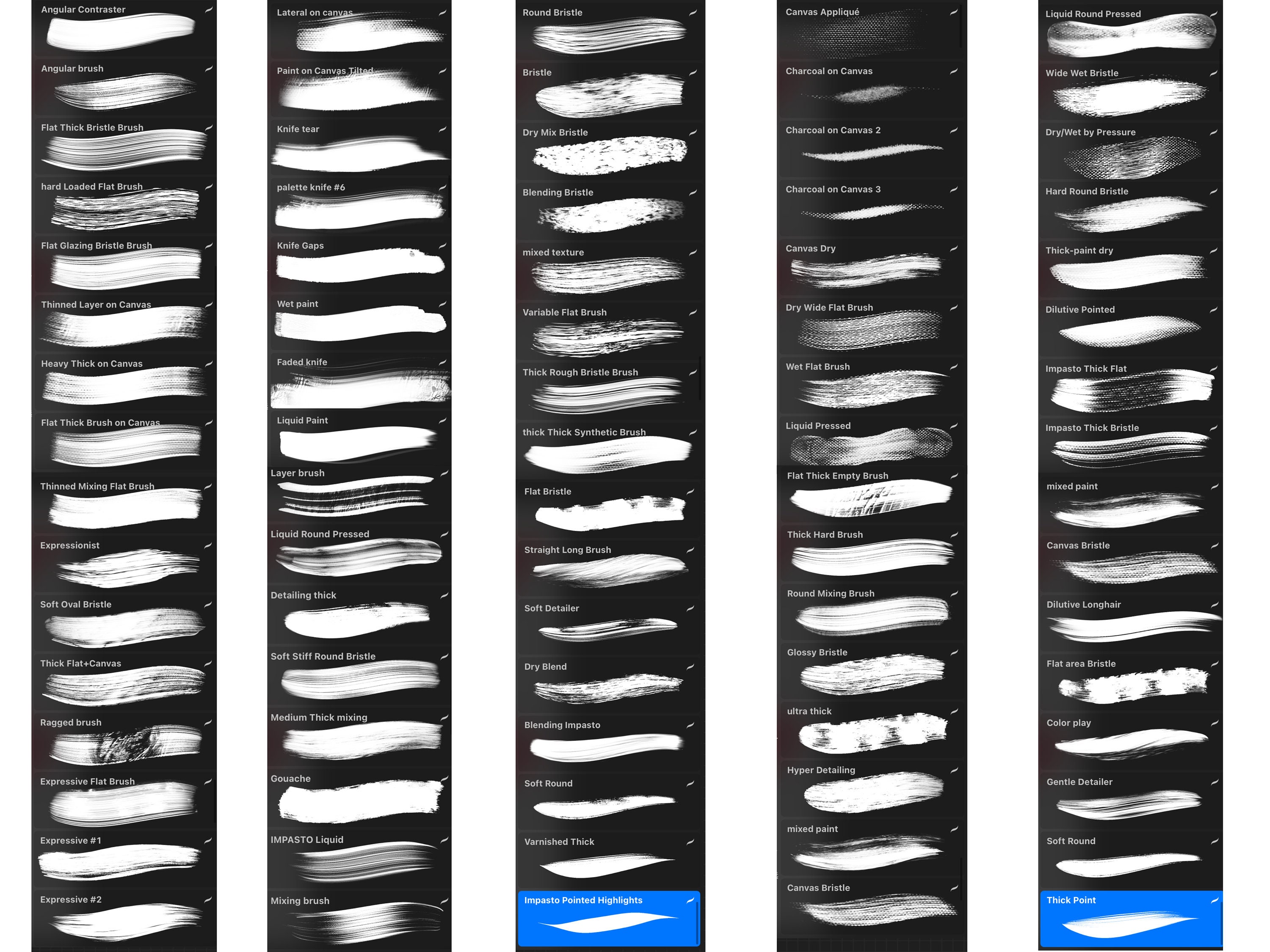 Procreate Textured Acrylic Paint Bundle Pack Brushes, Palette Knife