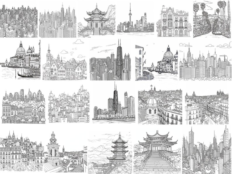 Procreate Cityscape Skyline Buildings Streets Stamp Brush Bundle Pack ...