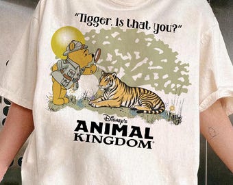 Camiseta divertida de Winnie the Pooh con la frase "Tigger, ¿eres tú?", Camisetas de Disney Animal Kingdom, Camiseta vintage de Disney, Camiseta de Disney El Rey León, Animal Kingdom
