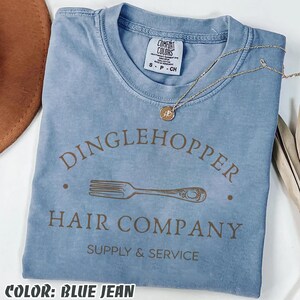 Vintage Dinglehopper Hair Company Comfort Colors-skjorta, Lilla sjöjungfrun inspirerad skjorta, Ariel-skjorta, Disney prinsessskjorta, Disneyworld-skjorta Blue Jean ComfortCL
