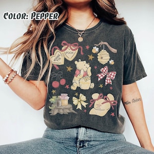 Comfort Colors Coquette Winnie The Pooh Shirt, Retro Pooh Bear & Friends Tee, Disney Family Trip 2026 Shirt, Cute Disneyworld Pooh Shirt image 4