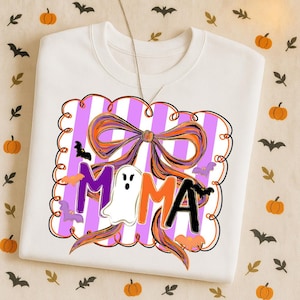Boo Mama PNG, Spooky Coquette PNG, Ghost PNG, Halloween Png, Fall Png, Preppy Png, Trendy Png, Halloween Bow Png, Brushstroke
