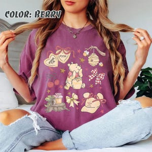 Comfort Colors Coquette Winnie The Pooh Shirt, Retro Pooh Bear & Friends Tee, Disney Family Trip 2026 Shirt, Cute Disneyworld Pooh Shirt image 7