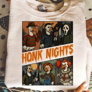 Honk Night Halloween png, Funny Goose png, Spooky Season Png, Scary Movie Png, Horror Goose Png, Fall Pumpkin Png, Goose Halloween Png