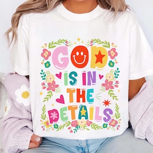Christian PNG, God Is In The Details PNG, Religious PNG, Preppy Christian women Png, Jesus Floral png, Bible verse png, God sublimation png