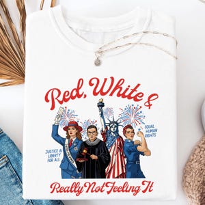 Red White Blue Anti Fourth of July png Political Retro png Funny USA Graphic Tee America Sarcastic png Equal Rights Top