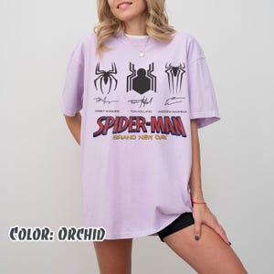 Spiderman Brand New Day Shirt Signatures Shirt, Spiderman Birthday Gift, Spiderman Merch, 3 Spiderman Logo Shirt, Tom Holland Spidey Tee image 5