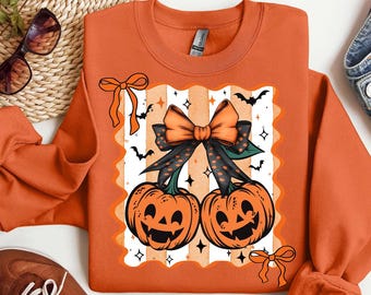 Coquette Pumpkin Cherries Png, Autumn Girly Png, Halloween Pumpkin Png, Fall Pumpkin Png, Pumpkin Cheeries Coquette Png, Retro Fall Png