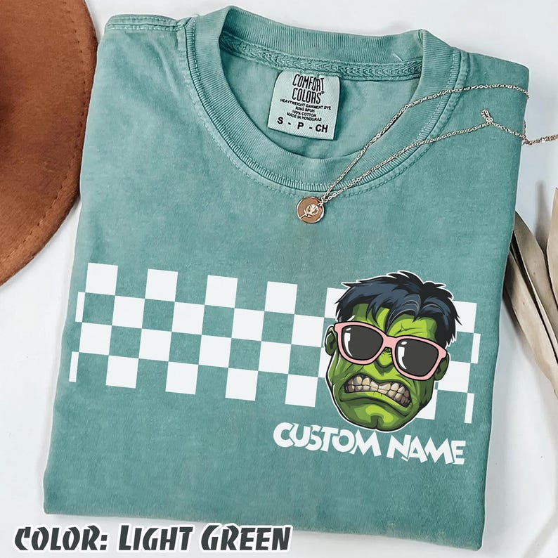 Retro Avengers Disney Marvel Checkerboard Shirt, Spiderman Iron Man Custom Name Birthday Boy,Birthday Girl, Marvel Family Group Matching Tee image 7