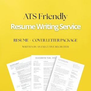 Resume Writing Service, Resume with Cover Letter, Template, Editable Document, ATS Friendly, PDF & Word, Unlimited Revisions