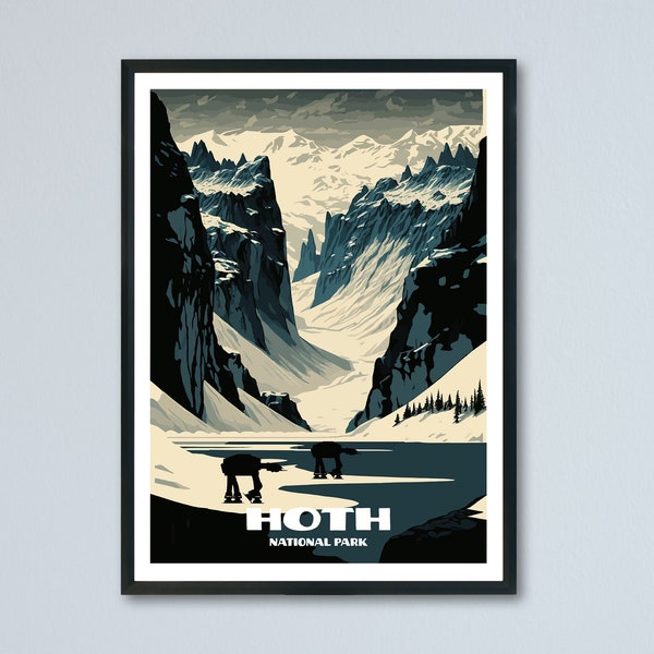 Hoth Minimalist National Park Poster Star Wars Digital Download Home Decor - Star Wars Poster