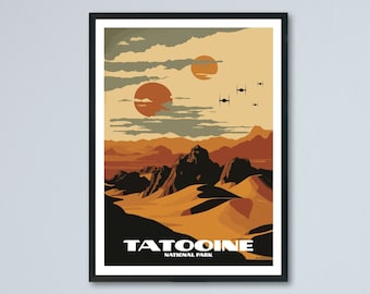 Tatooine Minimalist National Park Poster Star Wars Digital Download Home Decor - Star Wars Poster
