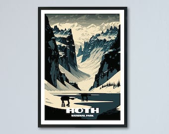 Hoth Minimalist National Park Poster Star Wars Digital Download Home Decor - Star Wars Poster