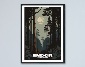 Endor Minimalist Star Wars National Park Poster Digital Download Home Decor - Star Wars Poster