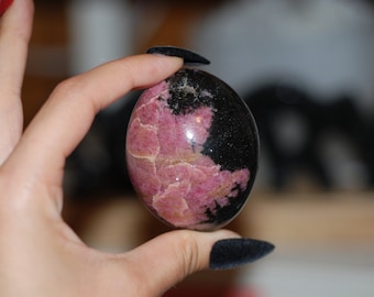 Rhodonite Palm Stone