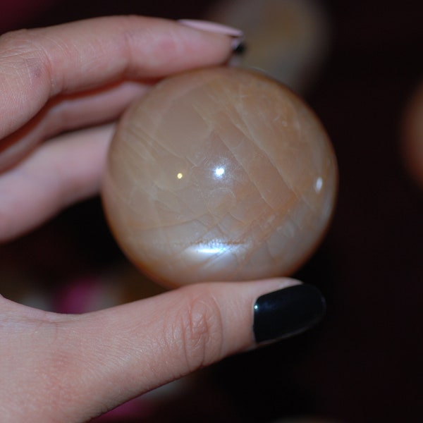 One peach moonstone Sphere